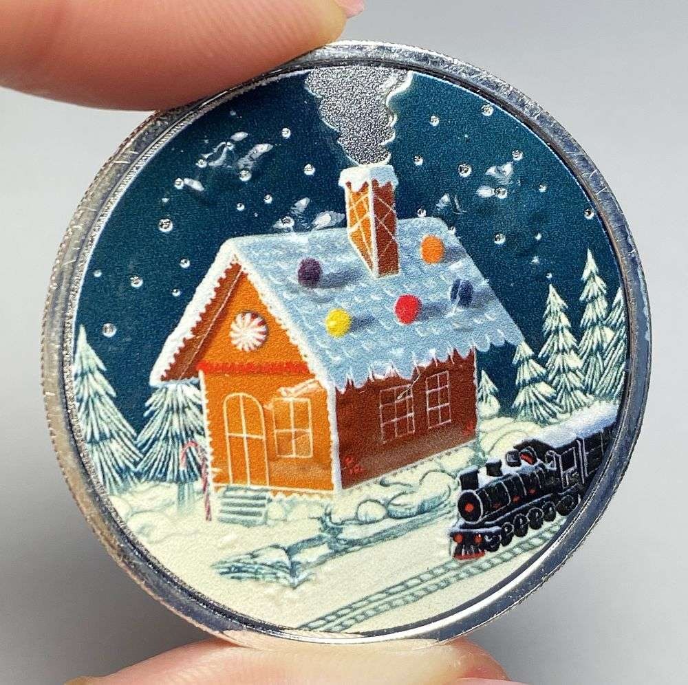 Colorized Scottsdale Mint Holiday Design 1 ozt .9999 Silver: Winner shall receive the exact coin shown here. (MK/B)