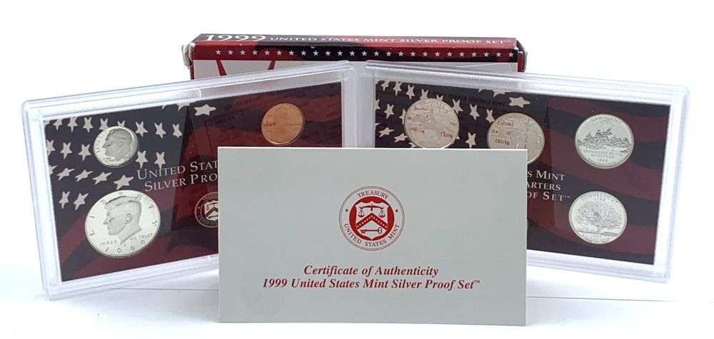 1999 United States Proof Silver Set (10-coins): Winner shall receive the exact set (10-coins) shown here. (MK/LLL)