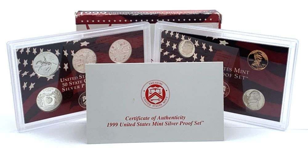 1999 United States Proof Silver Set (10-coins): Winner shall receive the exact set (10-coins) shown here. (MK/LLL)