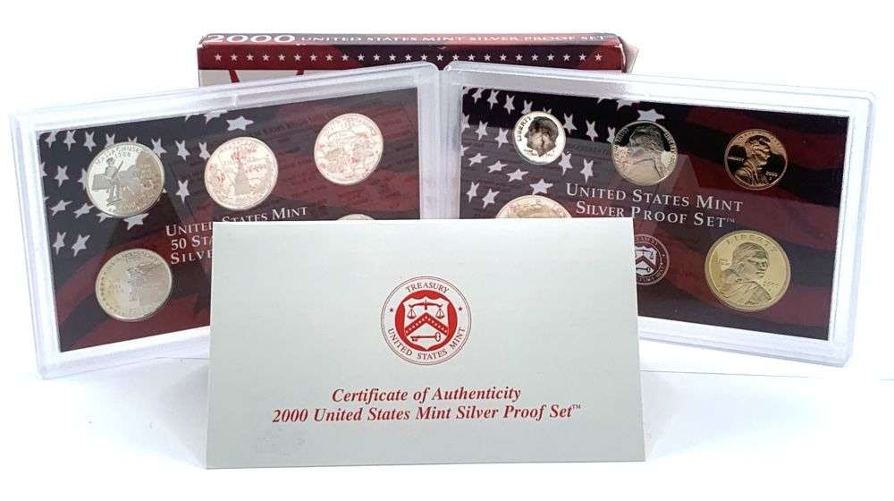 2000 United States Proof Silver Set (10-coins): Winner shall receive the exact set (10-coins) shown here. (MK/LLL)