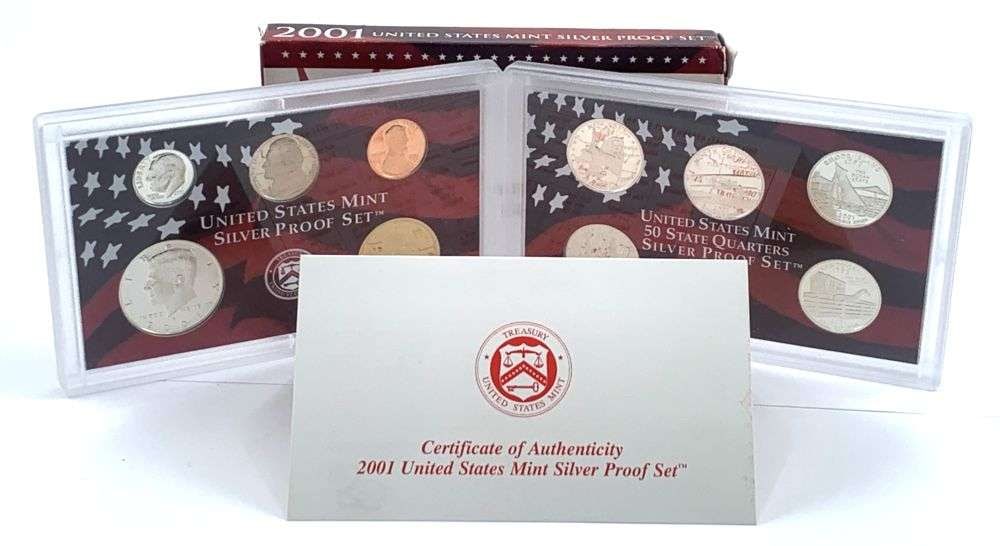 2001 United States Proof Silver Set (10-coins): Winner shall receive the exact set (10-coins) shown here. (MK/LLL)