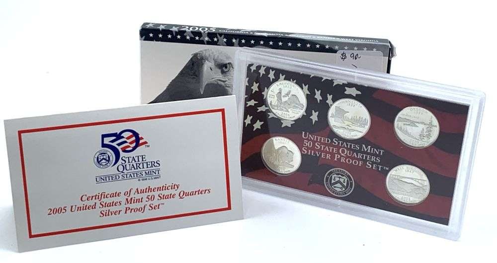 2005 United States Mint State Quarter Silver Proof Set (5-coins) (1 of 4)