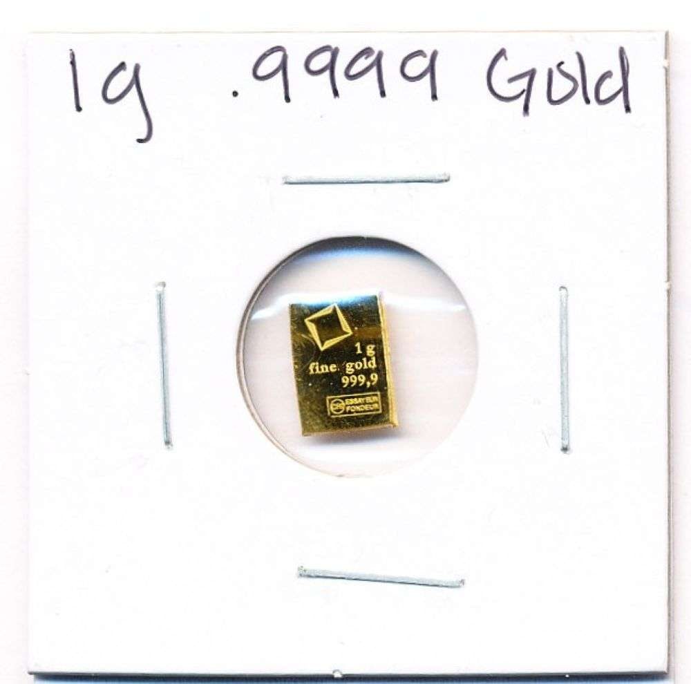 Valcambi 1g .9999 Gold Bar: Winner shall receive the exact bar shown here. (MR/LBB)