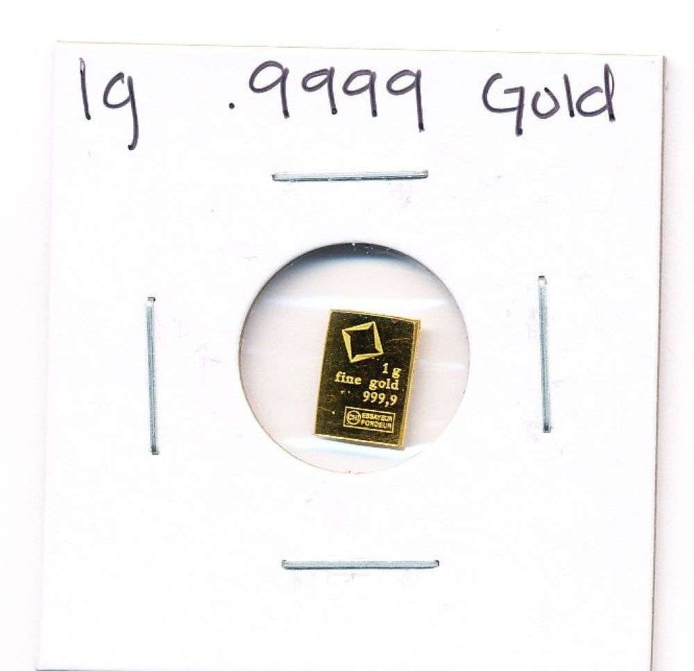 Valcambi 1g .9999 Gold Bar: Winner shall receive the exact bar shown here. (MR/LBB)