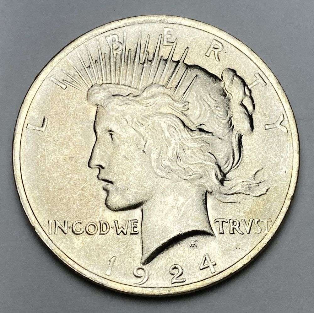 1924 Peace Silver Dollar MS64: Winner shall receive the exact coin shown here. (RR/PB)