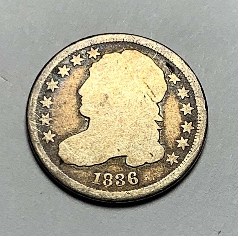 1836 Capped Bust Silver Dime Good (1 of 2)