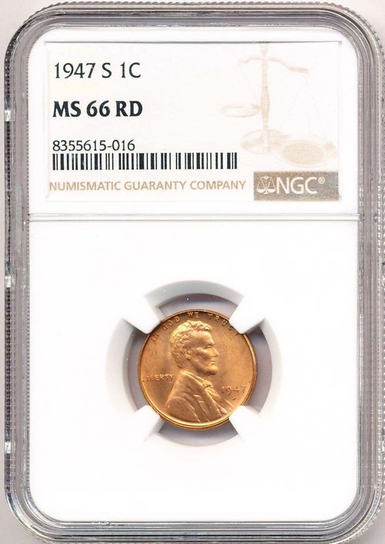 1947-S Lincoln Cent NGC MS66 RD (1 of 4)