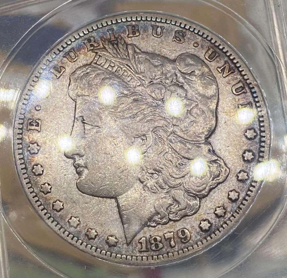 Old Holder Nice Color 1879-CC Morgan Silver Dollar ANACS VF35: Winner shall receive the exact coin shown here. (RR/PBB)