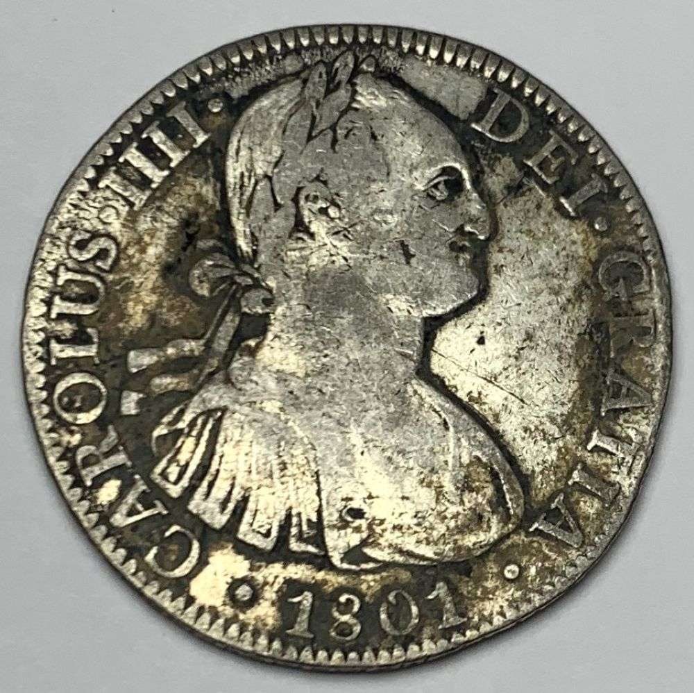 Original 1801-MO Mexico Silver 8 Reales VF Minted In Mexico City (1 of 2)