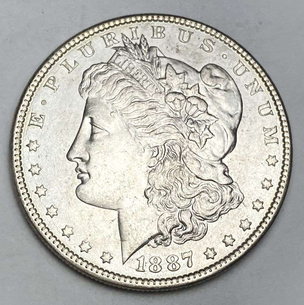 1887 Morgan Silver Dollar MS66: A very special consignment. Once in a great while, some really, really nice silver dollars will hit the market. These coins come from a old, old-timer! By order of the consignor, none of these coins a