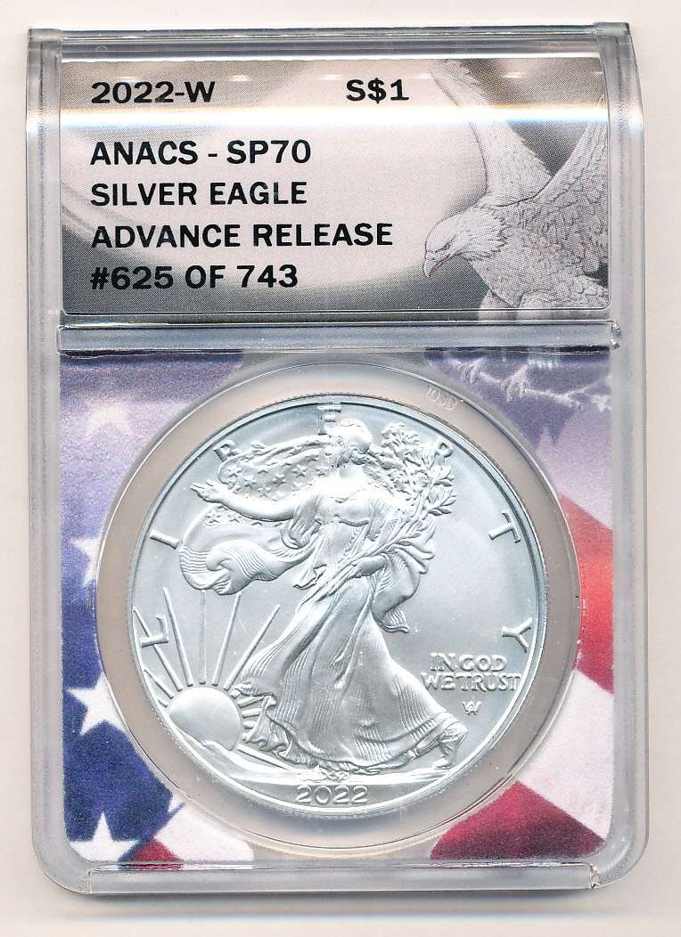 2022-W American Silver Eagle ANACS SP70 Advance Release (1 of 4)