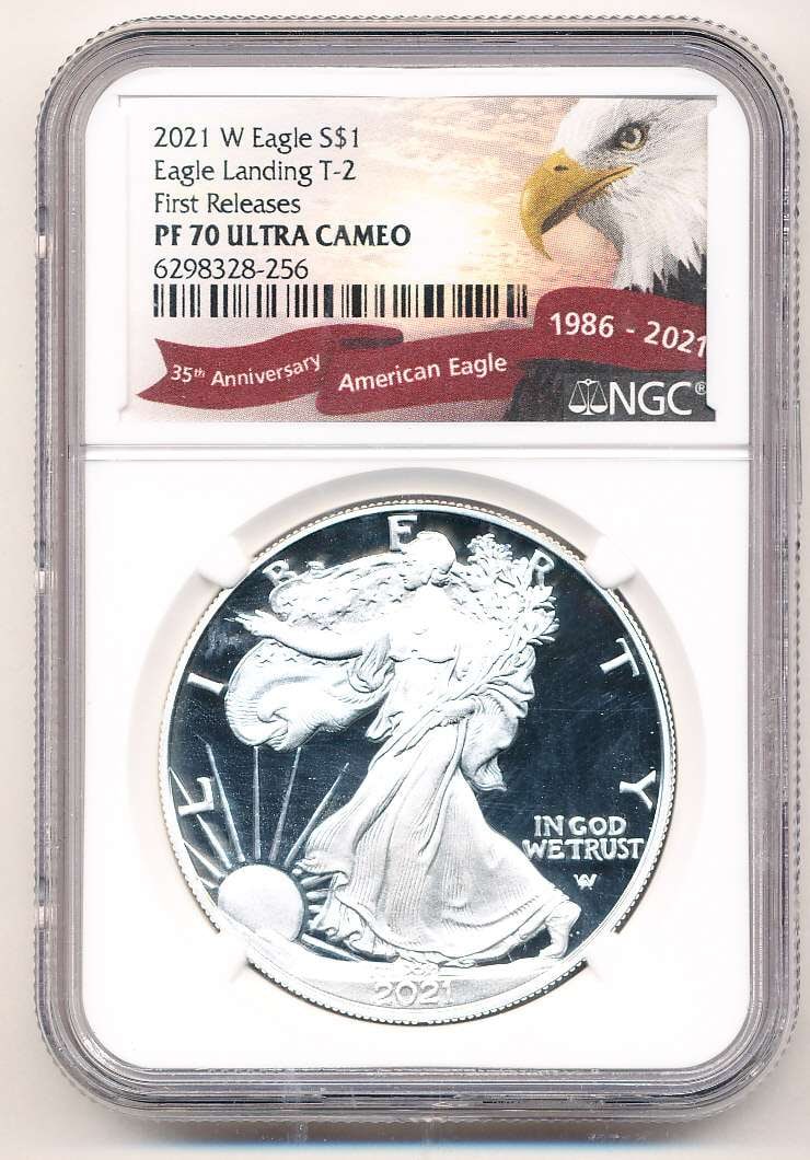 2021-W American Silver Eagle Type 2 NGC PF70 Ultra Cameo First Releases (1 of 5)