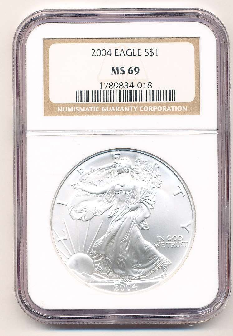 2004 American Silver Eagle NGC MS69 (1 of 4)
