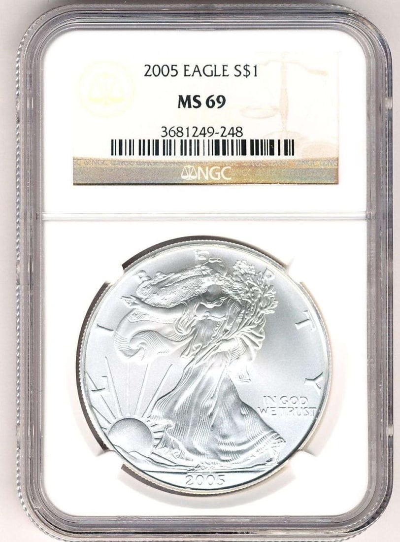 2005 American Silver Eagle NGC MS69 (1 of 4)