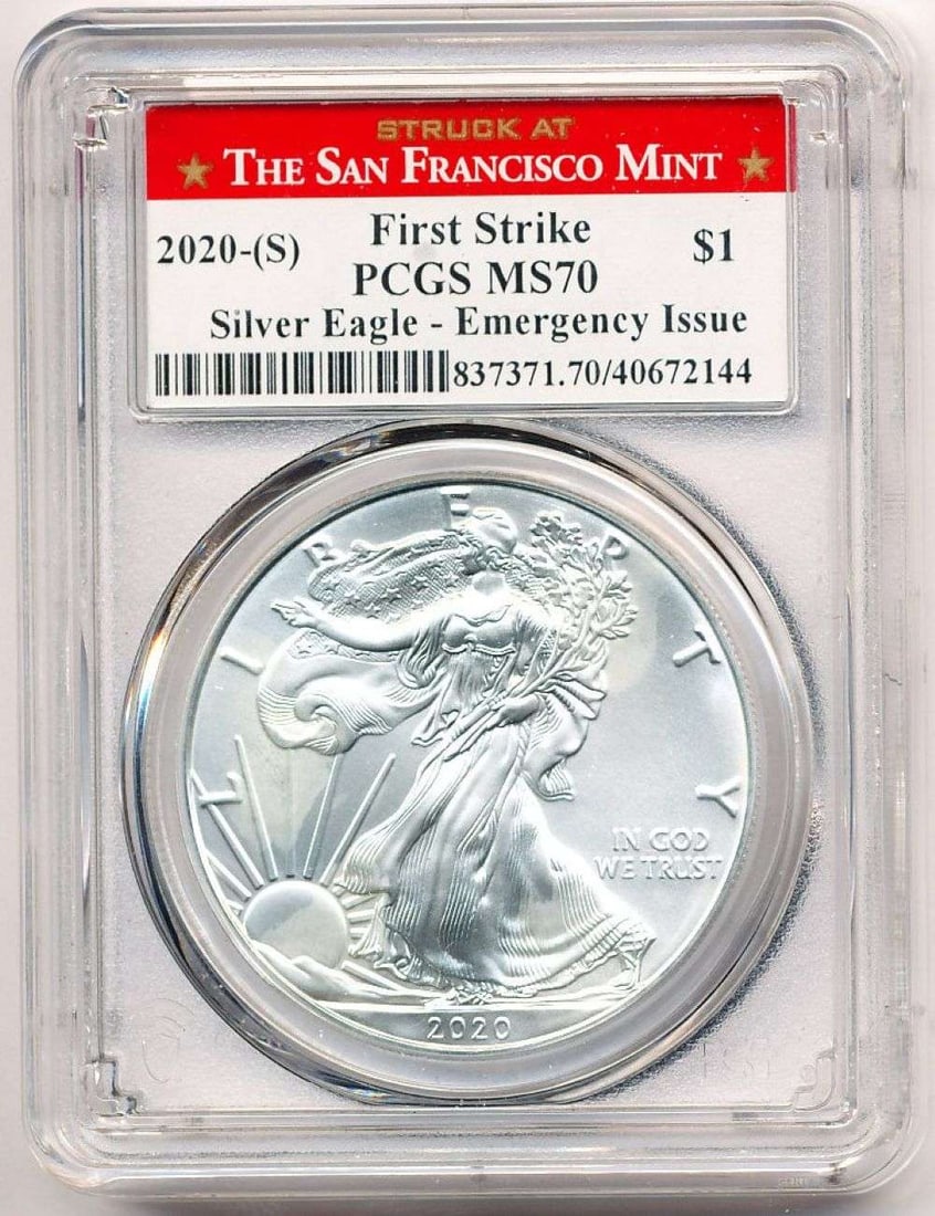 2020(S) American Silver Eagle PCGS MS70 First Strike (1 of 4)