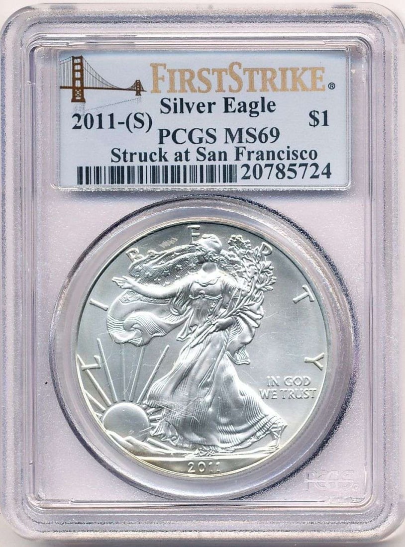 2011(S) American Silver Eagle PCGS MS69 First Strike (1 of 4)