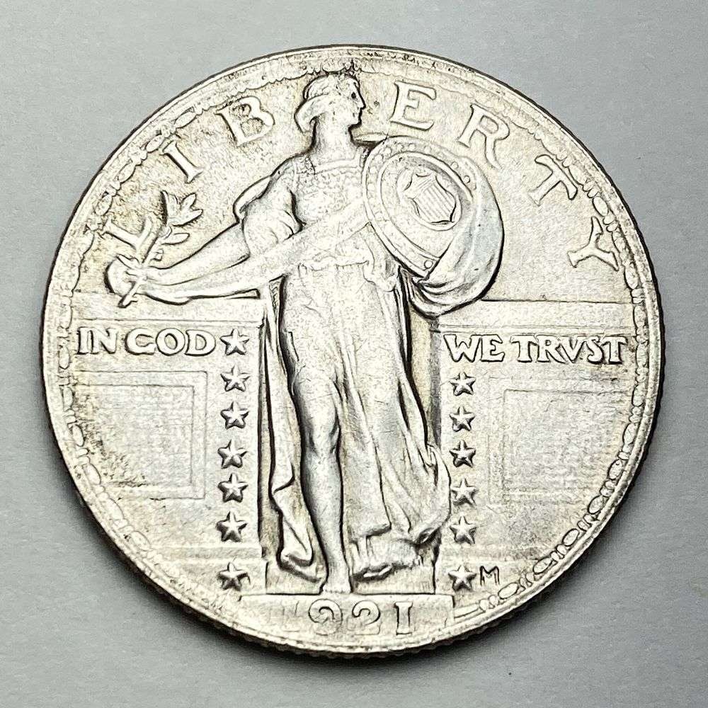 Very Rare 1921 Standing Liberty Silver Quarter MS64 Full Head Details: Winner shall receive the exact coin shown here. (MR/B)