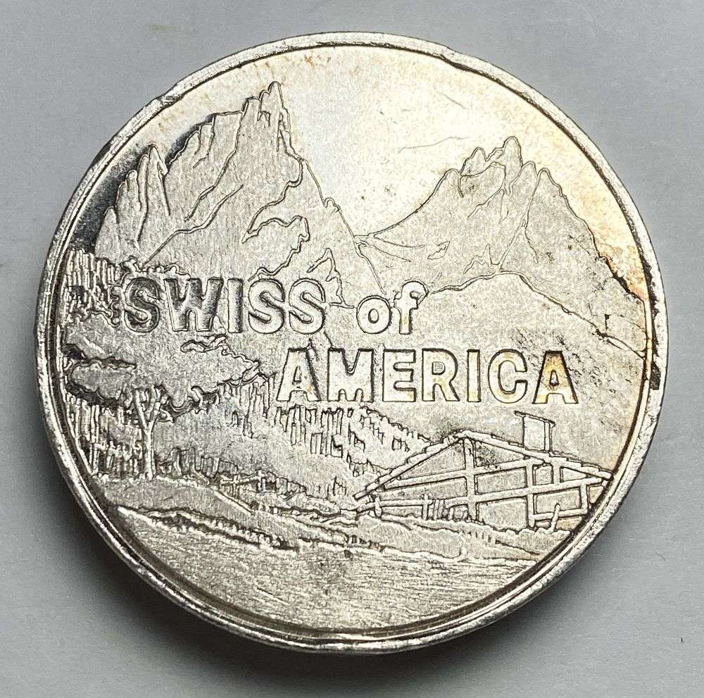 Vintage Swiss of America 2 ozt .999 Silver: Winner shall receive the exact coin shown here. (RR)