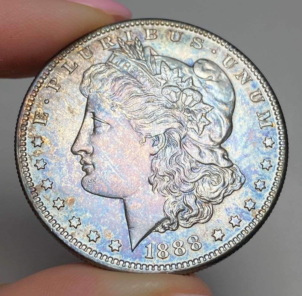 Toned 1888-S Morgan Silver Dollar MS64 Details (1 of 2)