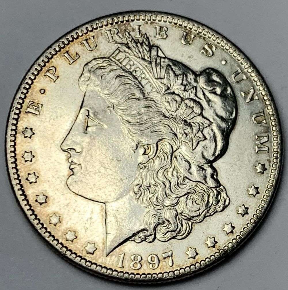 1897-O Morgan Silver Dollar AU58 (1 of 2)
