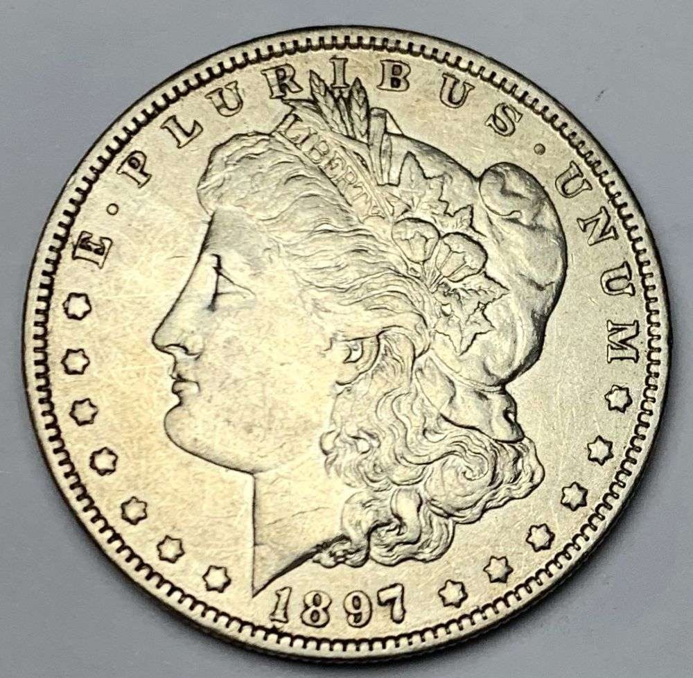 1897-O Morgan Silver Dollar AU55 (1 of 2)
