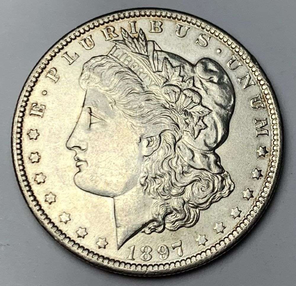 1897-O Morgan Silver Dollar AU55 (1 of 2)
