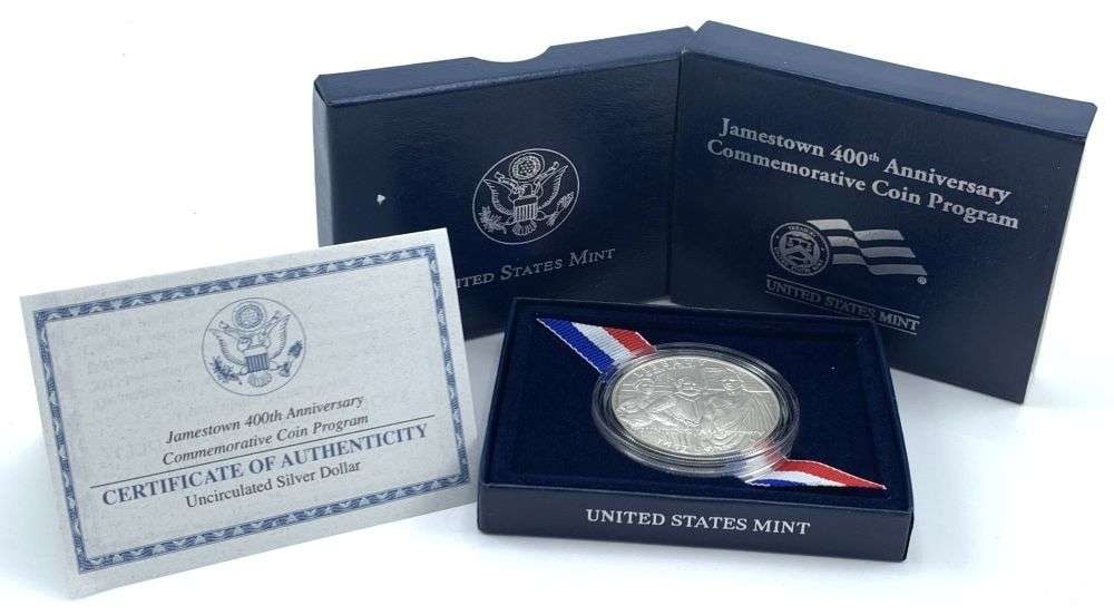 2007-P Jamestown 400th Anniversary Commemorative Silver Dollar OGP (1 of 4)