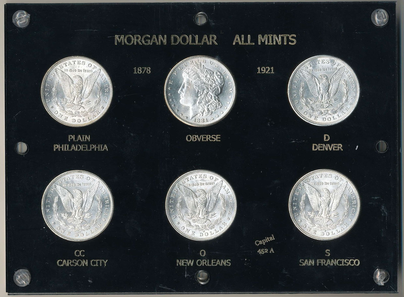 1880-1921-D Morgan Silver Dollar Set Museum Quality Choice BU (6-coins) (1 of 13)