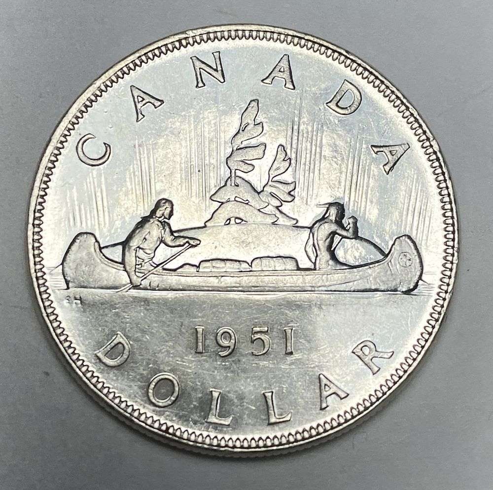 Better Date 1951 Canada Silver Dollar George VI (1 of 2)