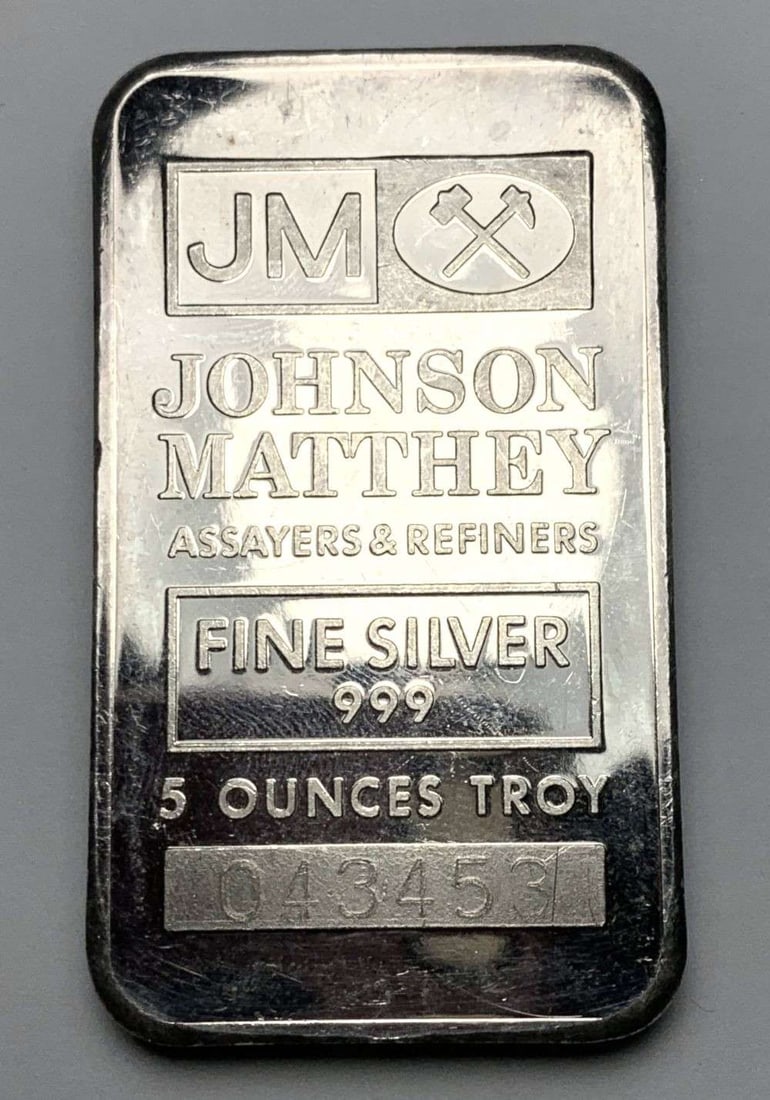 Johnson Matthey 5 ozt .999 Silver Bar (1 of 4)