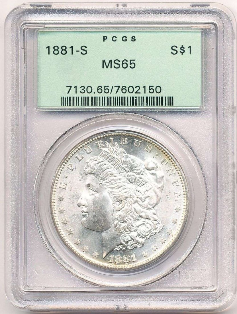 1881-S Morgan Silver Dollar PCGS MS65 OGH: Winner shall receive the exact coin shown here. (MR/B)