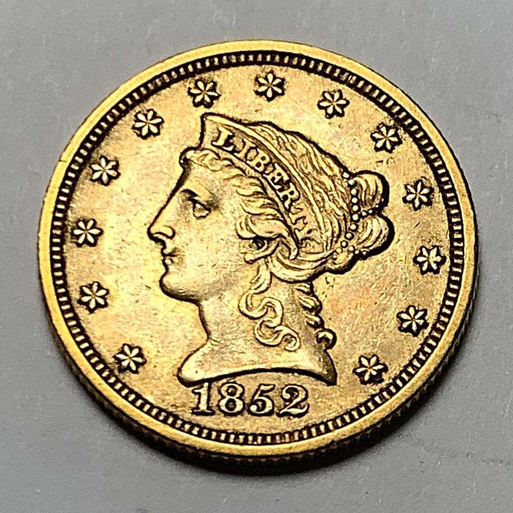 1852 Gold $2.50 Liberty Head MS62 Details: Winner shall receive the exact coin shown here. (MK/FBB)