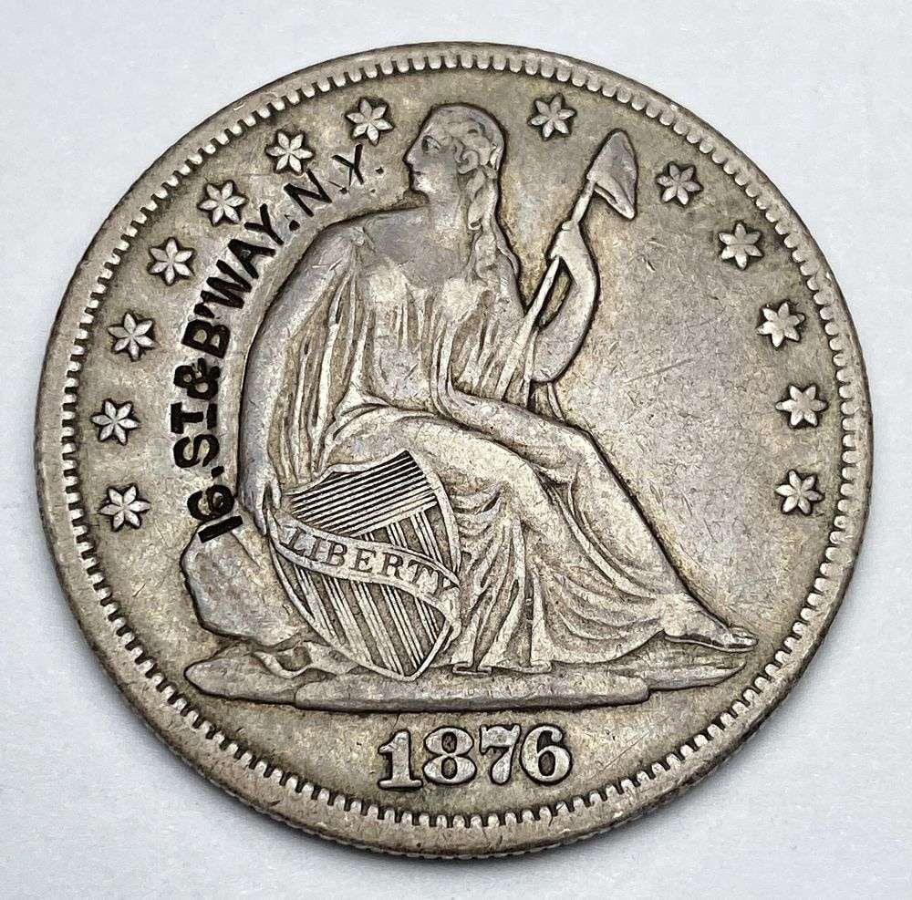 Extremely Rare Carson City Half Counter Stamp 1876-CC Seated Liberty Silver Half Dollar XF Details: Parisian Varities show was a famous adult-oriented burlesque show. Somehow this half dollar, orginally minted in Carson City, Nevada, made it to New York and was stamped at the venue. Winner shall rec