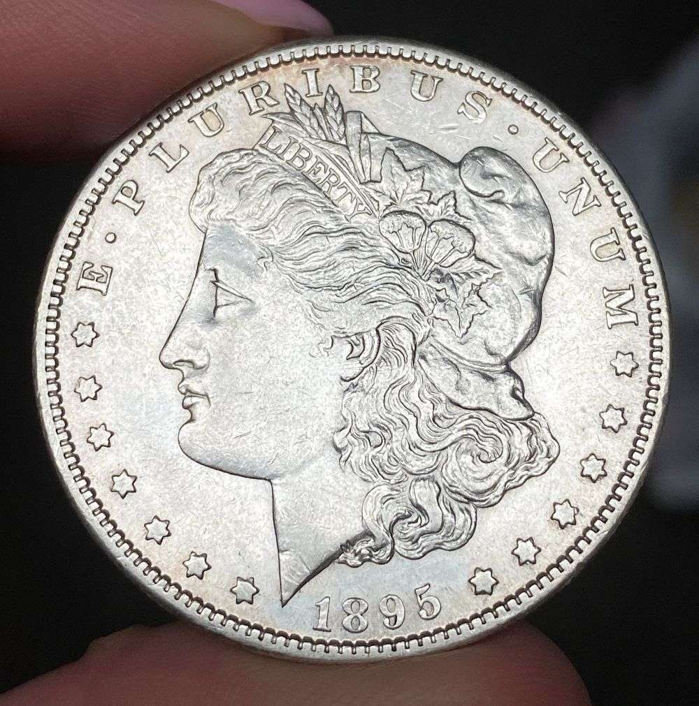 1895-S Morgan Silver Dollar AU55: Winner shall receive the exact coin shown here. (MR/PRB)