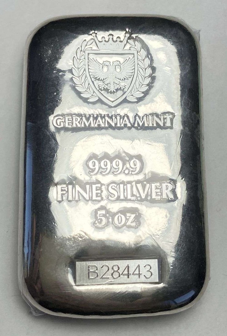 Last Minute! Germania Mint 5 ozt .9999 Silver Bar (1 of 4)