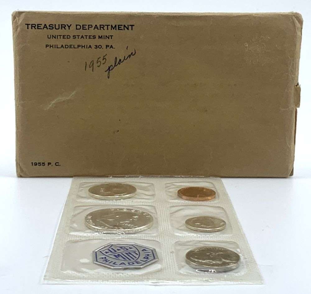 Last Minute! 1955 United States Proof Silver Set (5-coins): Winner shall receive the exact set (5-coins) shown here. (MK/B)