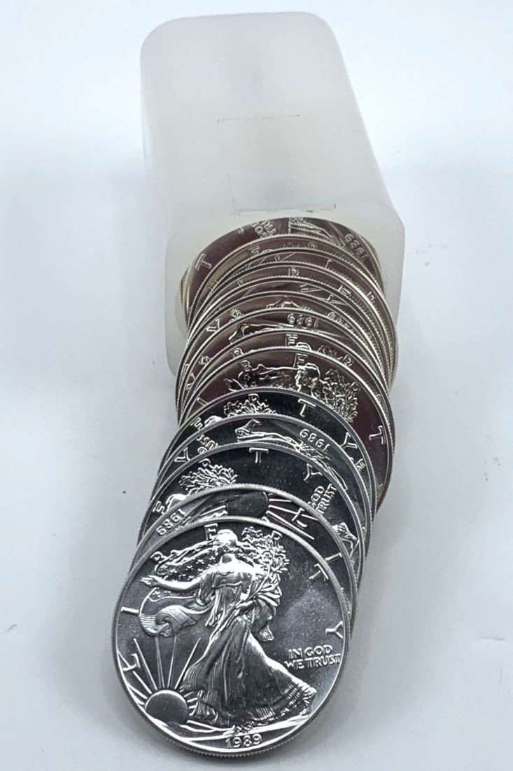 Last Minute! Original Treasury Roll (20-coins) 1989 American Silver Eagle: Winner shall receive the exact roll (20-coins) shown here. (MK/IBP)
