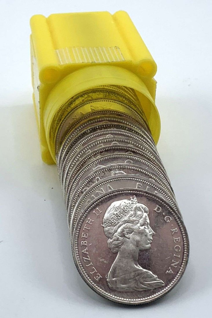 Last Minute! Roll (20-coins) Uncirculated Mixed Year Canada 80% Silver Dollars: Winner shall receive the exact roll (20-coins) shown here. (MK/B)