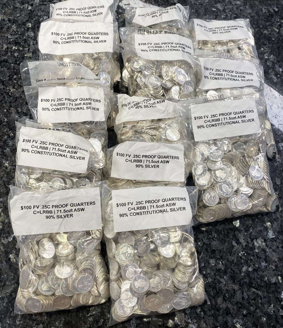 Last Minute! $100 Face Value 90% Silver Proof Quarters (400-coins): The State Quarters program, launched by the U.S. Mint from 1999 to 2008. Proof Silver State Quarters are more than just coins—they are miniature works of art that capture the essence of American his