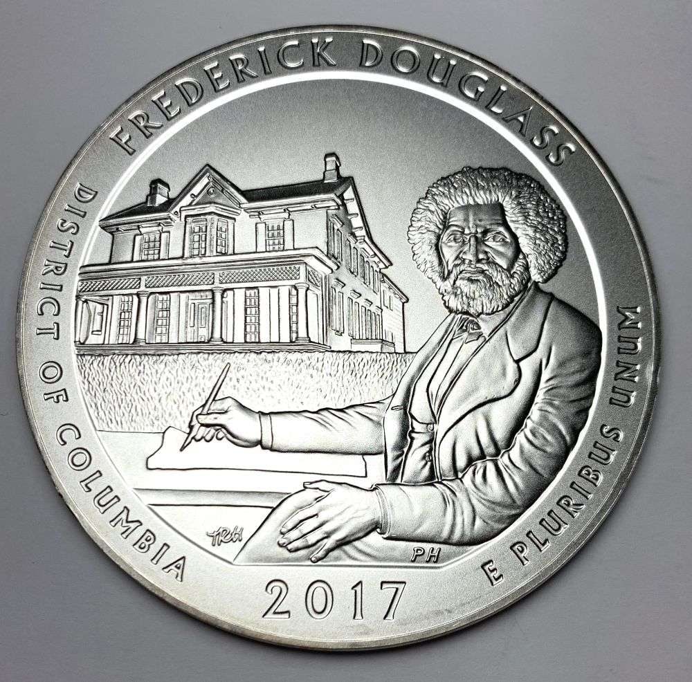 Last Minute Silver! 2017-P ATB District of Columbia "Frederick Douglass" 5 ozt .999 Silver: Winner shall receive the exact coin shown here. (MR/ETR)
