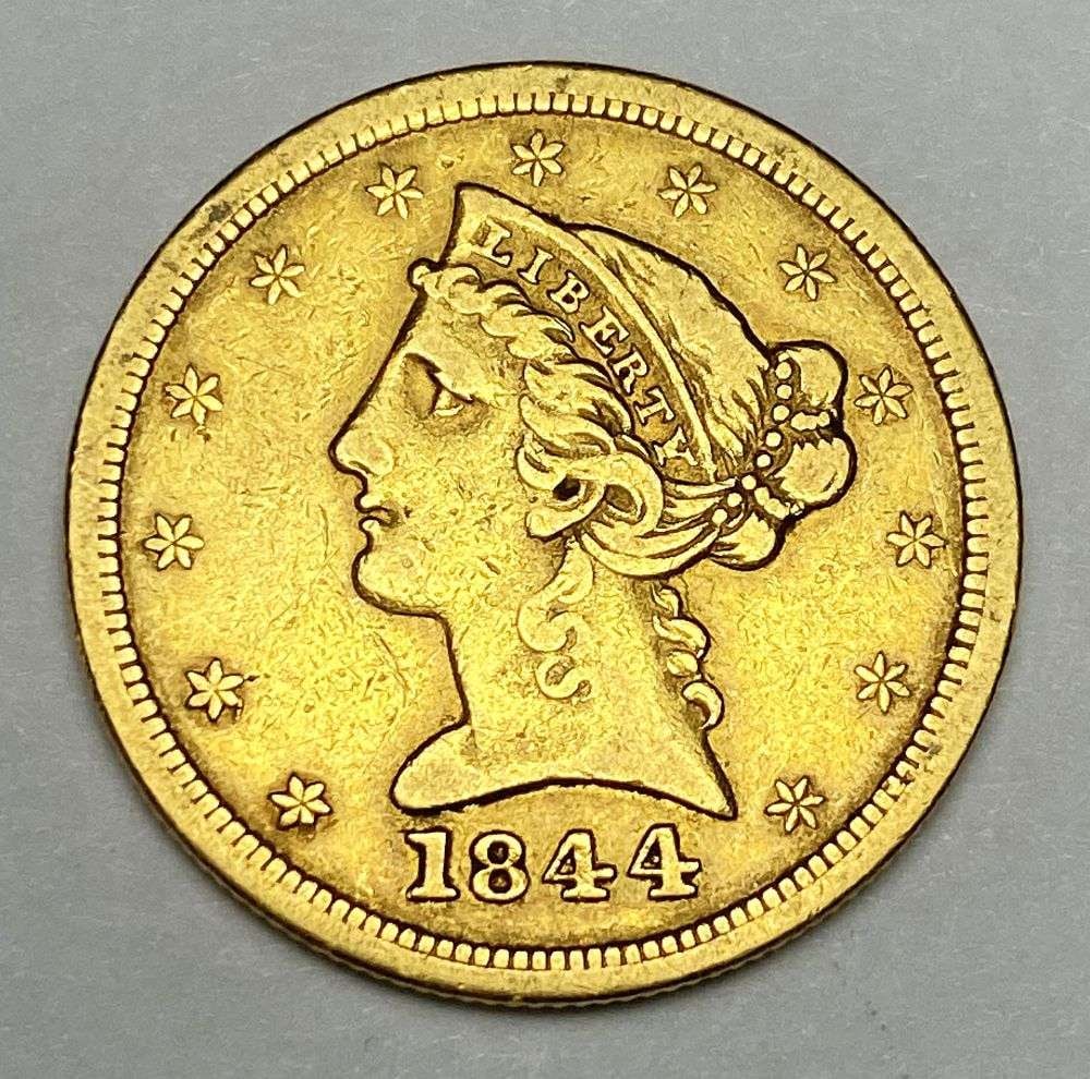Last Minute! Rare Date 1844-O Gold $5 Liberty Head (1 of 2)