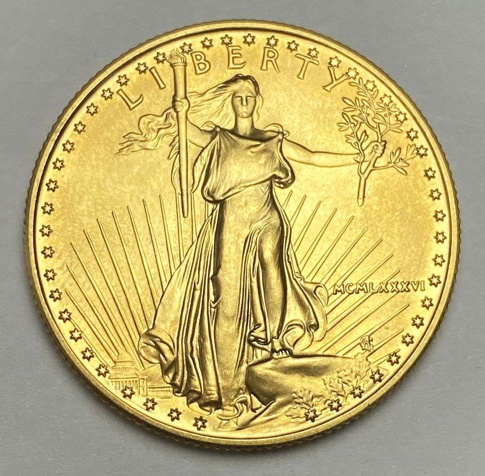 Last Minute! Roman Numeral 1986 American $25 Gold Eagle 1/2 ozt (1 of 2)