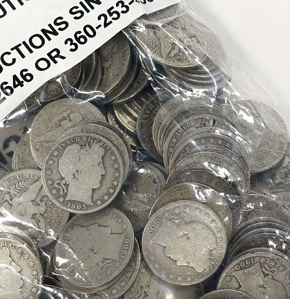 $100 FV Pre-1916 Barber 90% Silver Halves - 4