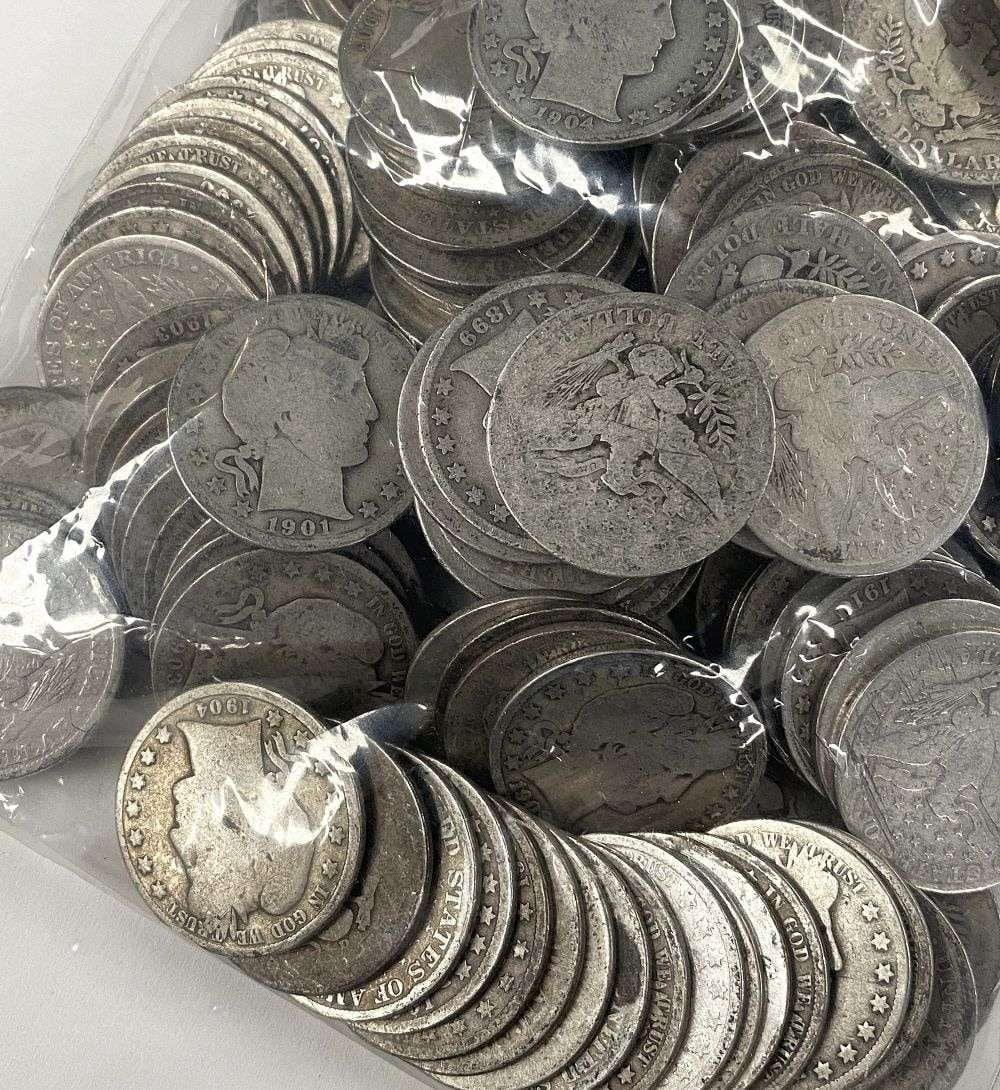 $100 FV Pre-1916 Barber 90% Silver Halves - 6