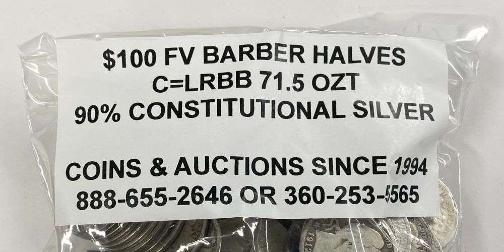 $100 FV Pre-1916 Barber 90% Silver Halves - 7