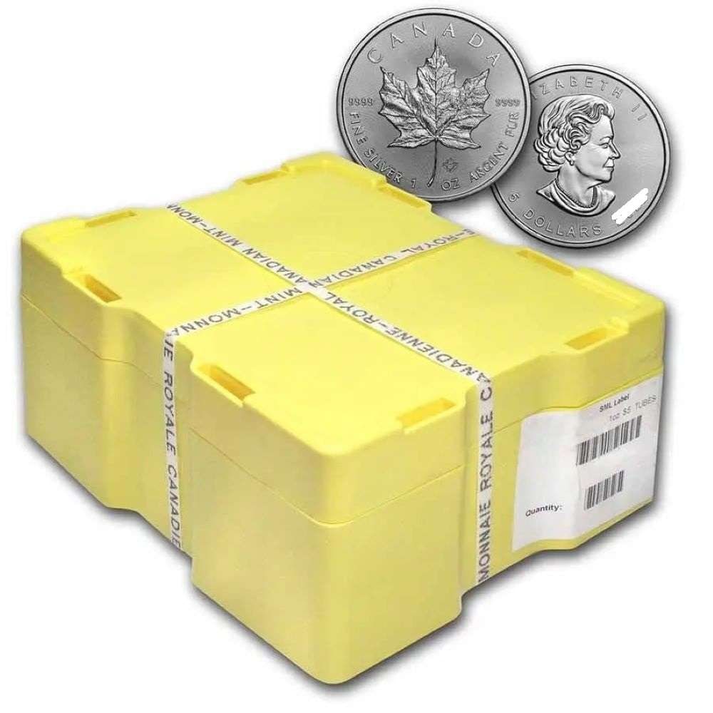 Sealed Monster Box Any Year 500 ozt Canadian Maple Leaf .9999 Silver: Please allow 2-4 weeks for delivery. Winner shall receive (1) monster box (500-coins) precisely resembling the ones shown here.