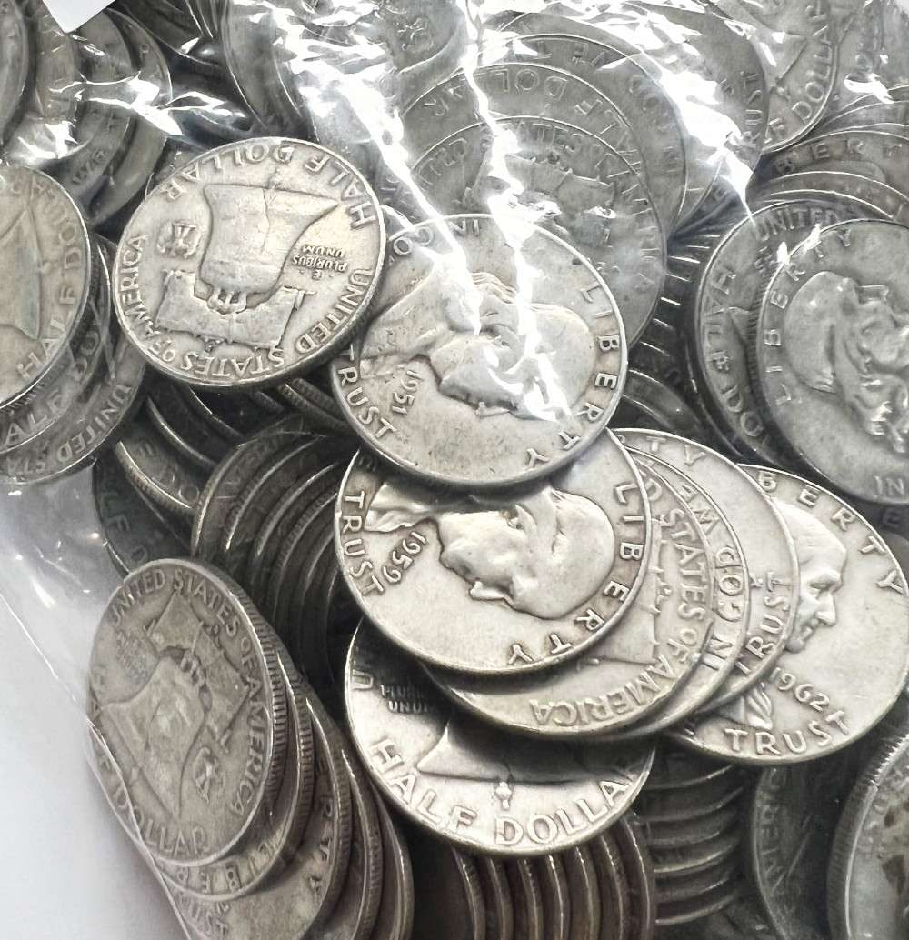 $100 Face Franklin 90% Silver Half Dollars (200-coins) - 3
