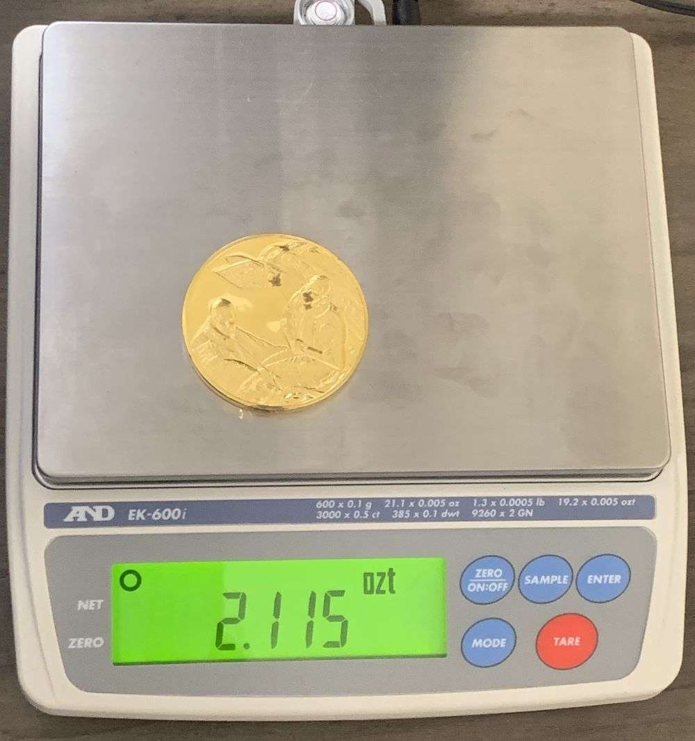 Vintage Burial of Count Orgaz 1586 El Greco 24k Gold Over Sterling Silver 2.115 ozt: Winner shall receive the exact coin shown here. (MK/B)