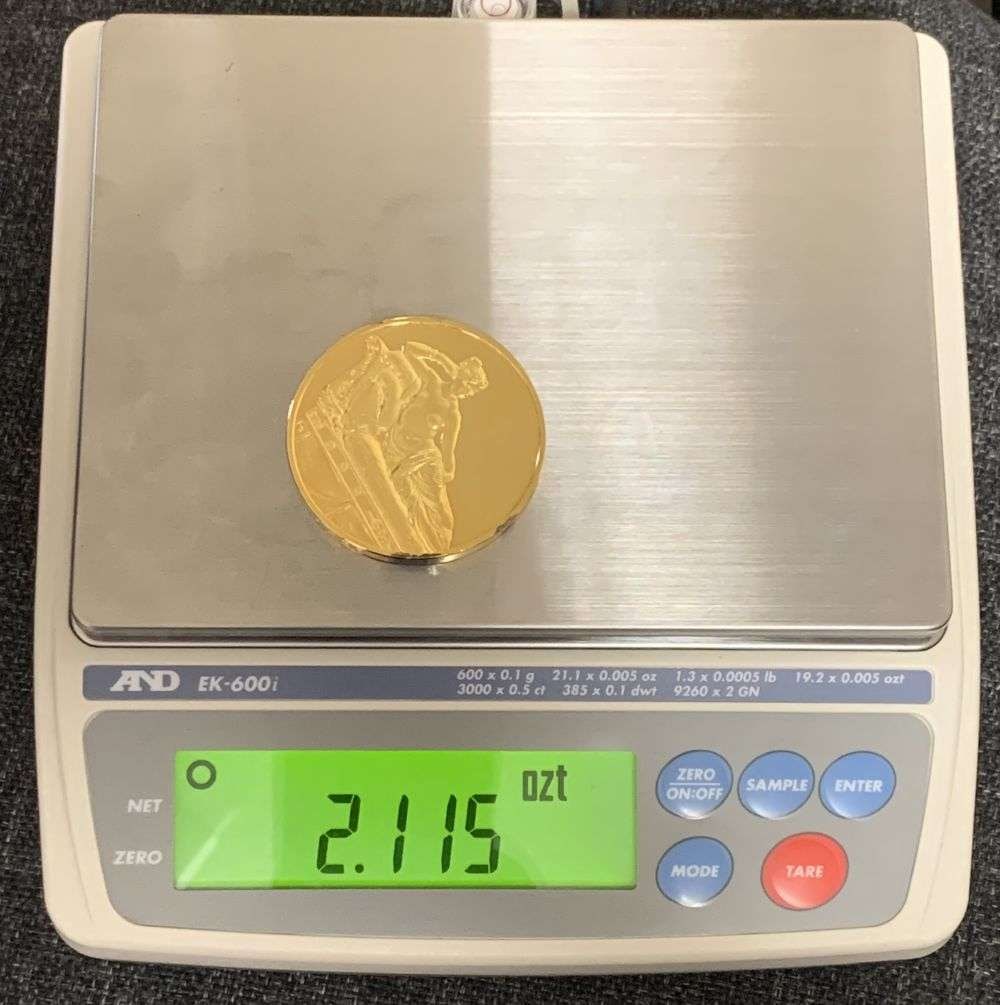 Vintage Pauline Borghese as Venus 1808 Antonio Canova 24k Gold Over Sterling Silver 2.115 ozt: Winner shall receive the exact coin shown here. (MK/B)