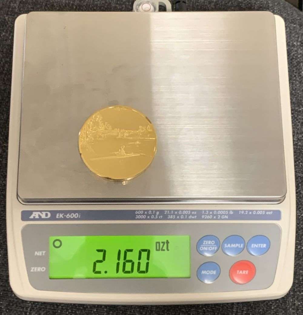 Vintage Max Schmitt in a Single Scull 1871 Thomas Eakins 24k Gold Over Sterling Silver 2.160 ozt (1 of 5)